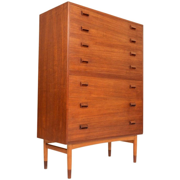 Borge Mogensen For Soborg Teak And Oak Highboy Dresser For Sale At