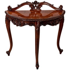 Demilune Mahogany Console Table, Late 20th Century in the Regency Form