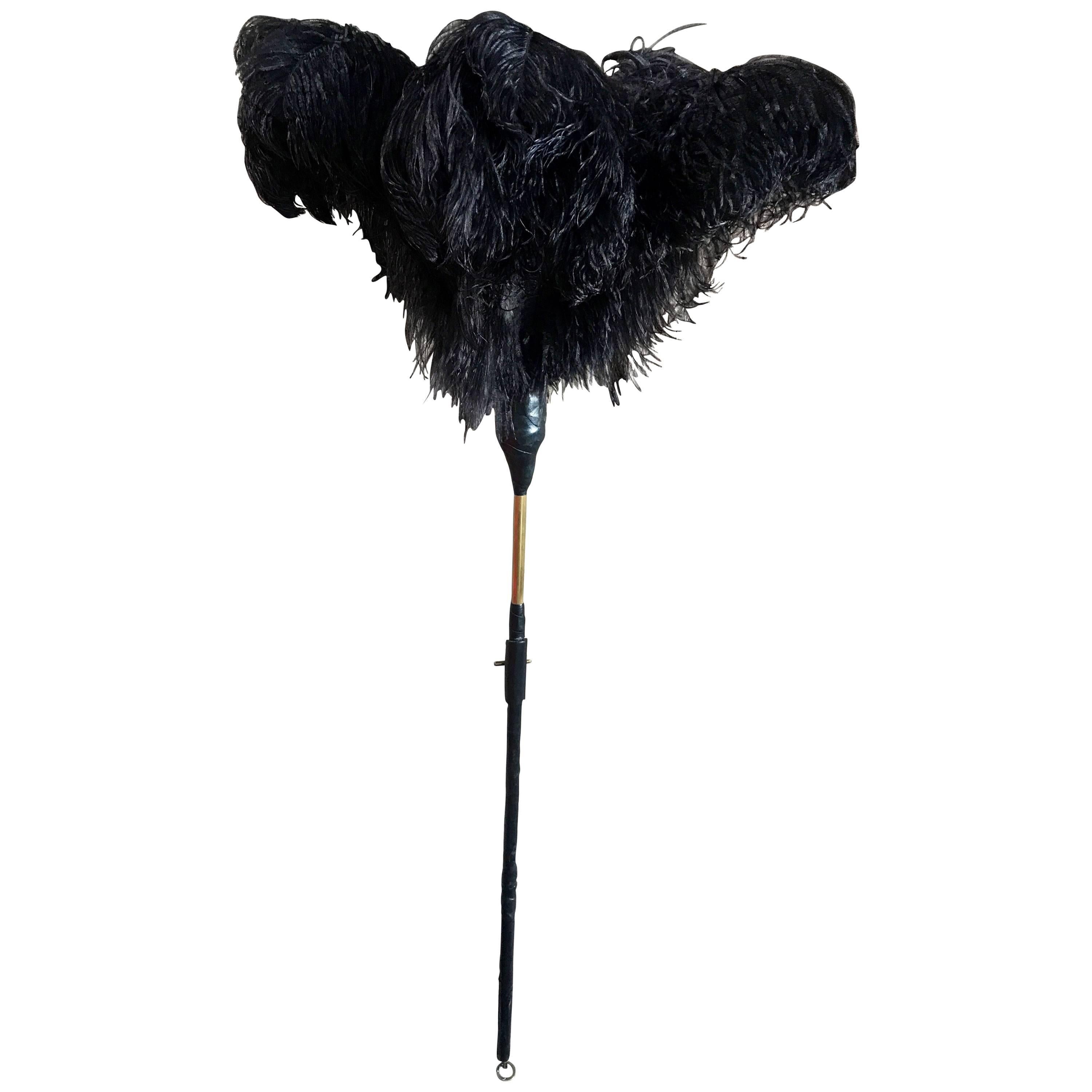 Duster with Ostrich Feathers and Leather, Handcrafted For Sale