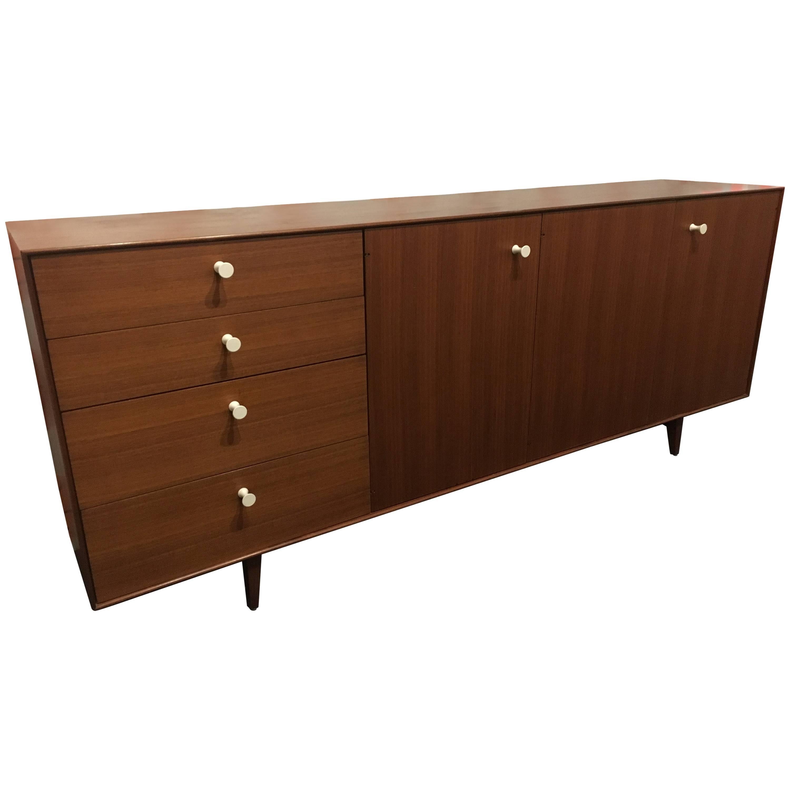 George Nelson Walnut Thin Edge Credenza by Herman Miller For Sale