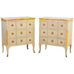 Pair of Late 20th Century French Commodes with Brushing Slide Pair of Late 20th Century French Commodes with Brushing Slide