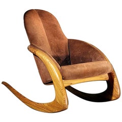 Crescent Rocker by Wendell Castle in Rare Zebra Wood