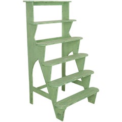 English Vintage Painted Ladder Étagère