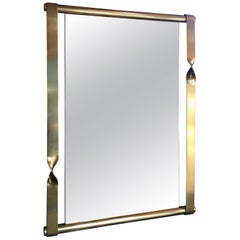 Vintage Aldo Frigerio Mirror in Brass, Italy, 1970s