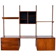 Used Walnut Three-Section Wall Unit by Barzilay, circa 1970