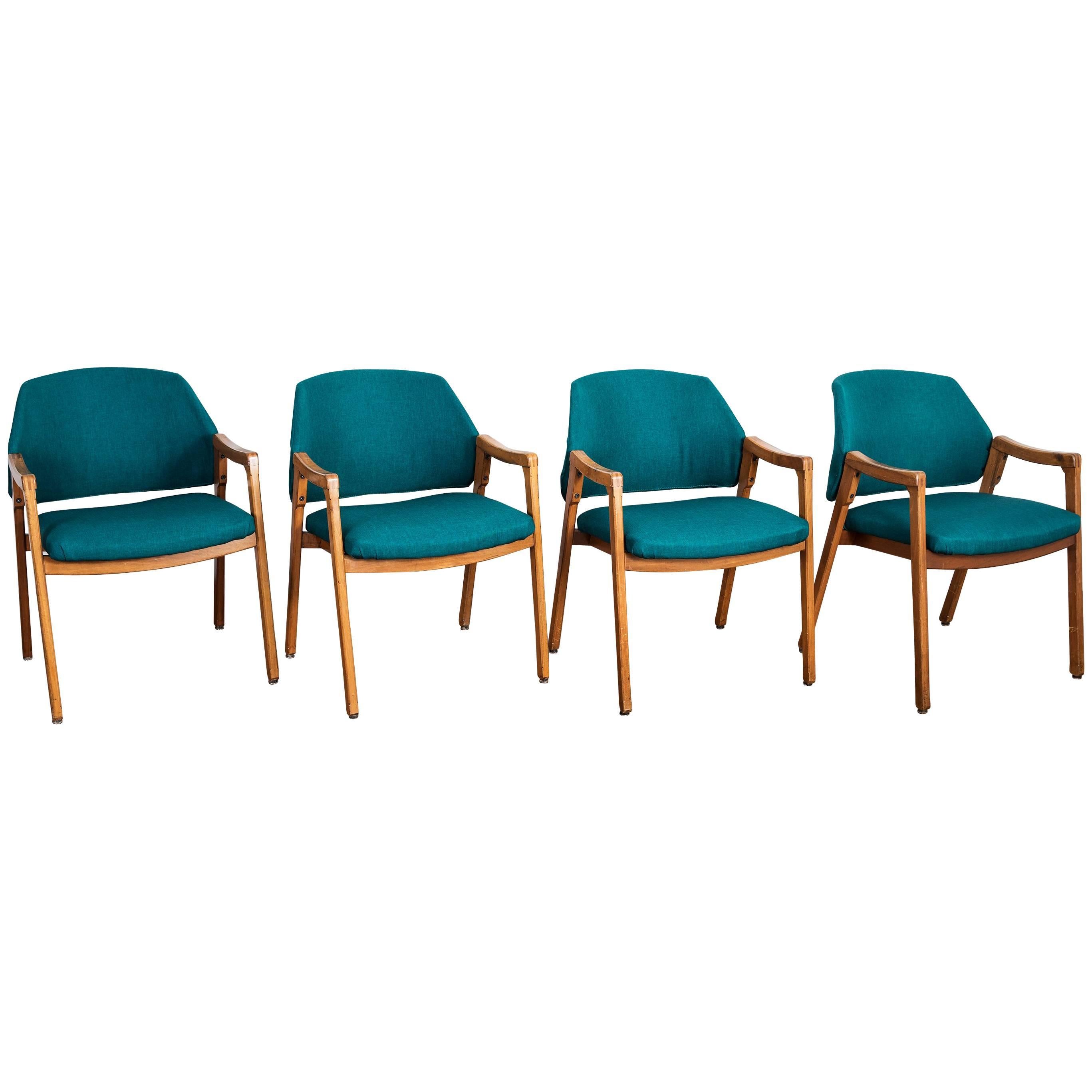 Set of Four Dining Chair '814' Designed by Ico Parisi for Cassina