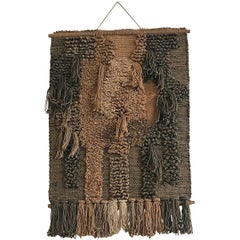 Large Hippie Fiber Art Wall Hanging, 1970s