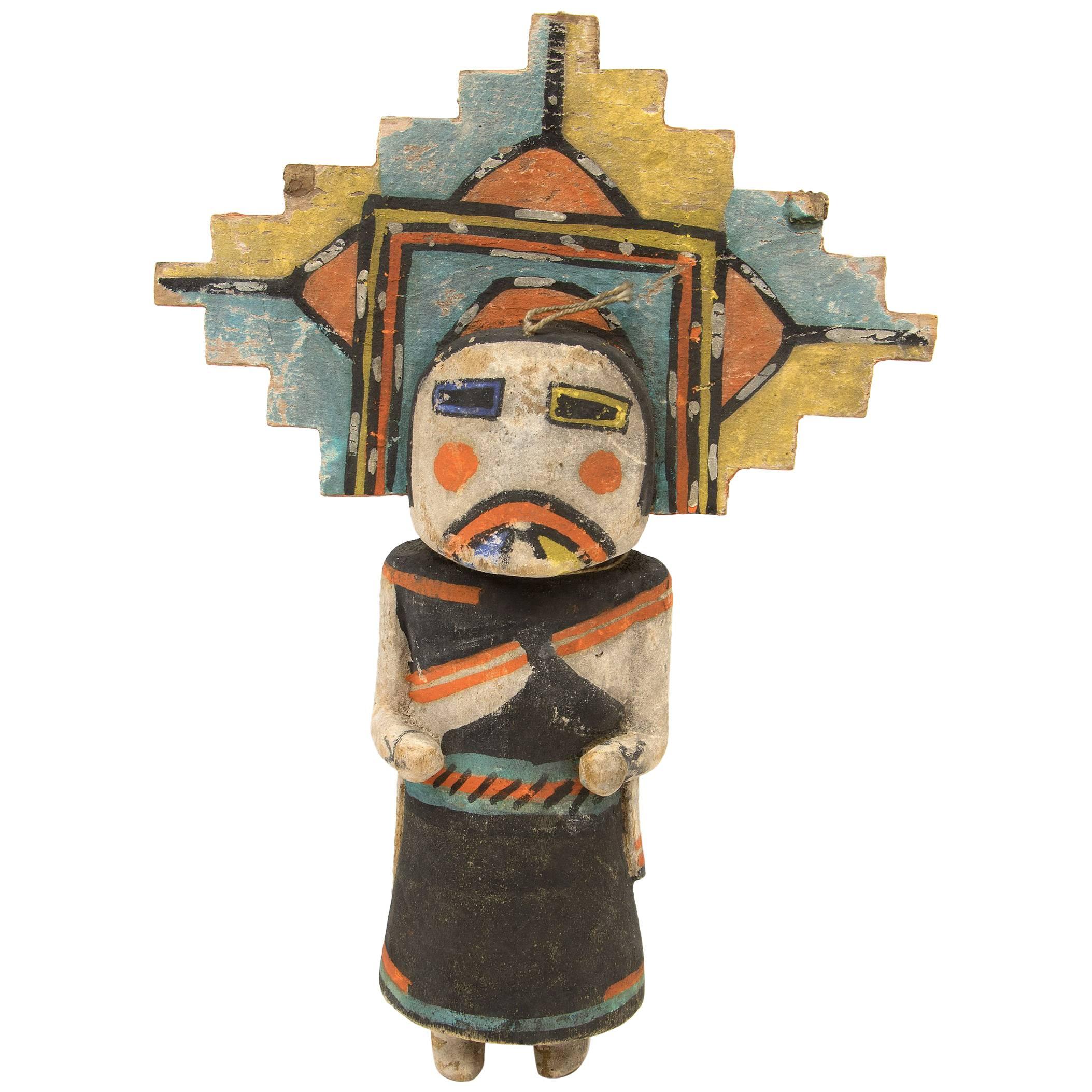 Antique Native American Kachina Doll, "Salako Mana", Hopi, Early 20th Century