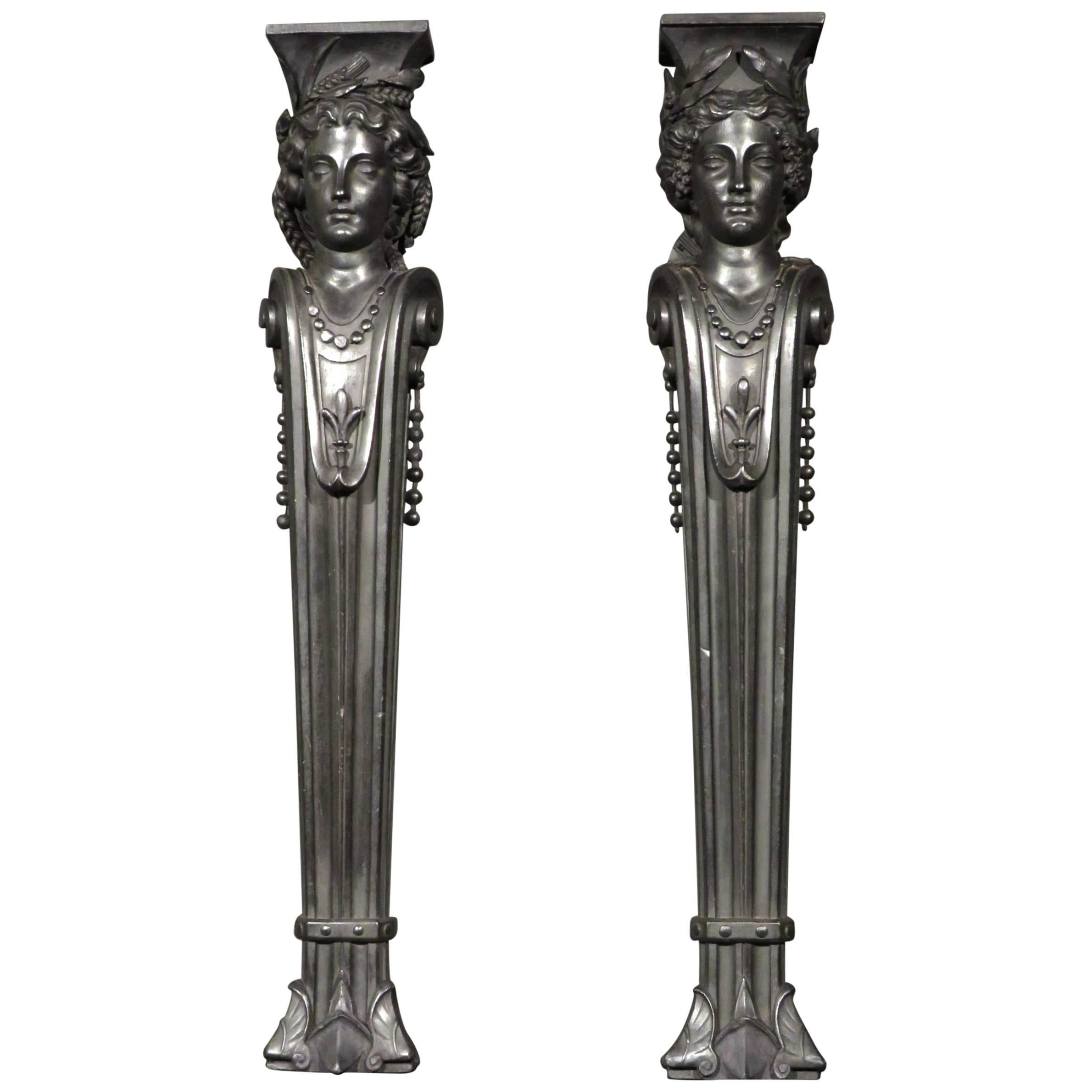 Fine Pair of 19th Century Allegorical Terms / Jambs, Continental Circa 1800