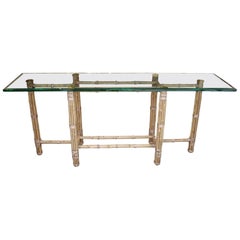 Bamboo and Glass Console by McGuire
