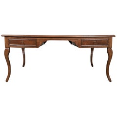 Grand French Louis XV Style Walnut Partner's Desk with Marquetry Inlay