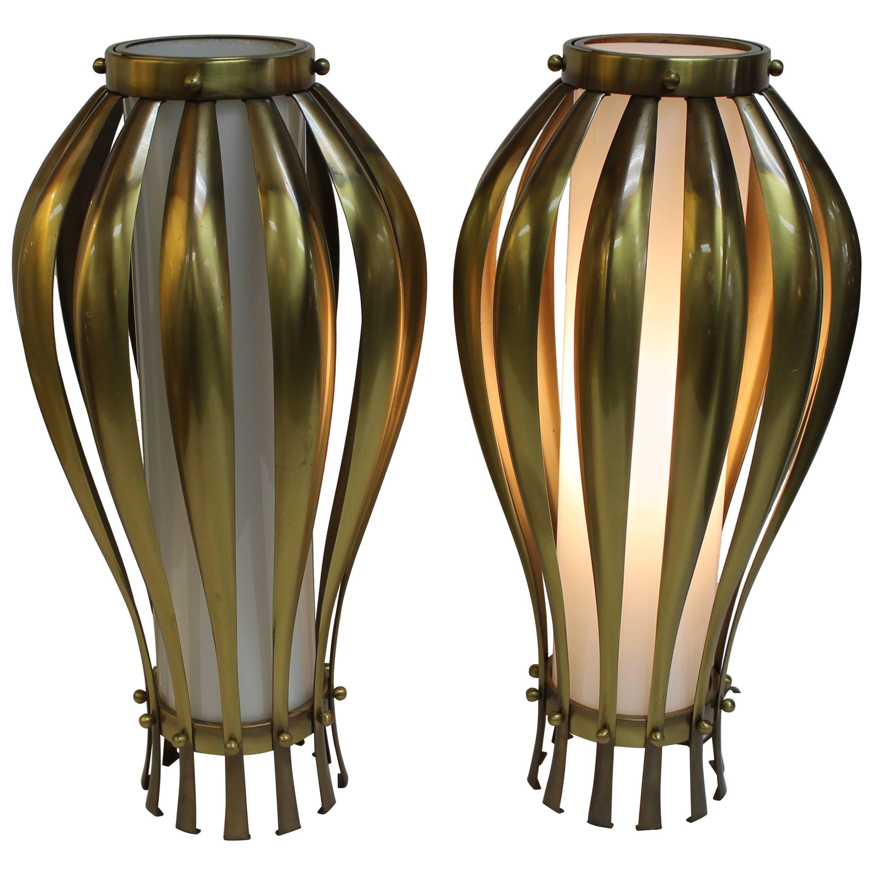 Elegant Pair of Midcentury Table Lamps