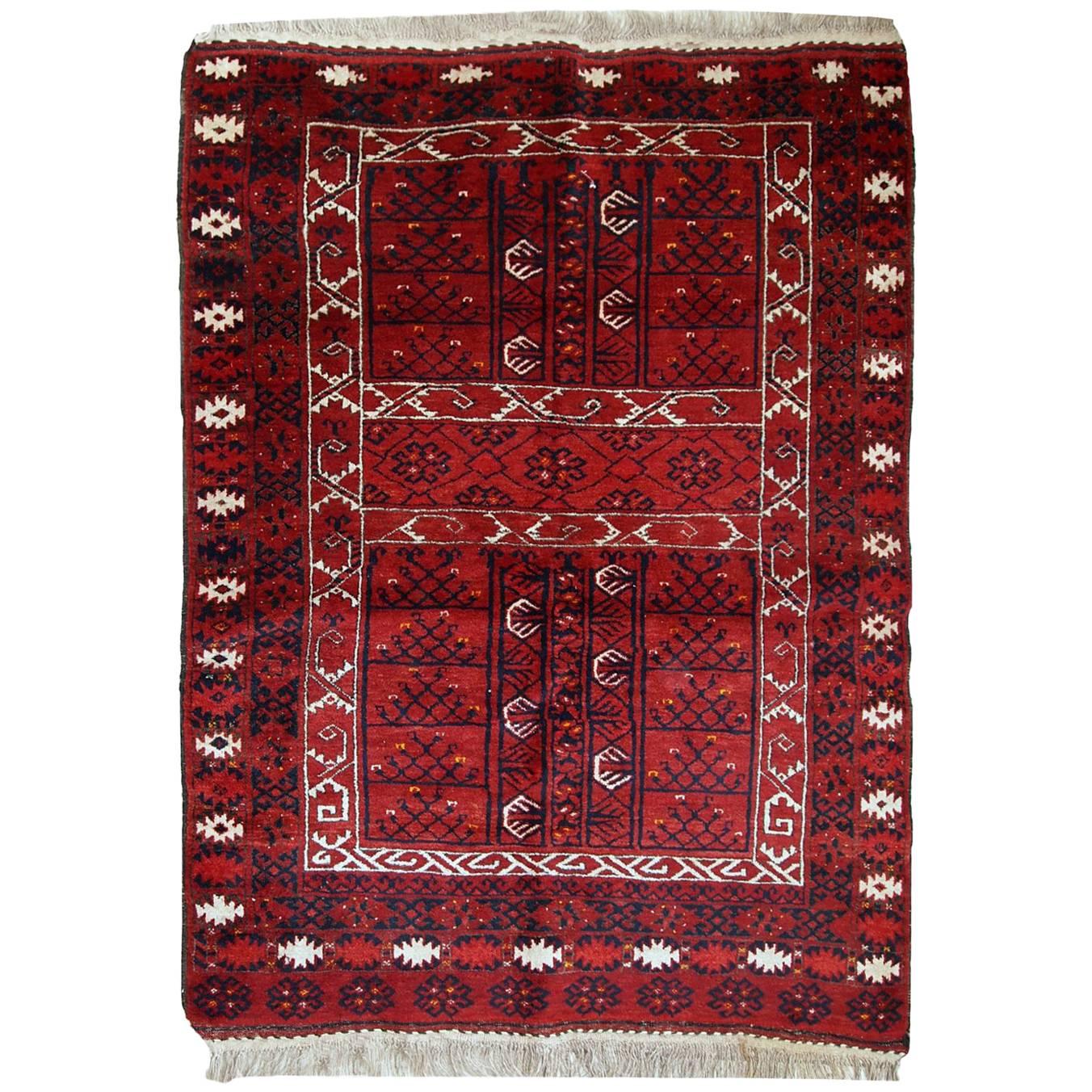 Handmade Vintage Turkmen Engsi Rug, 1970s, 1C431