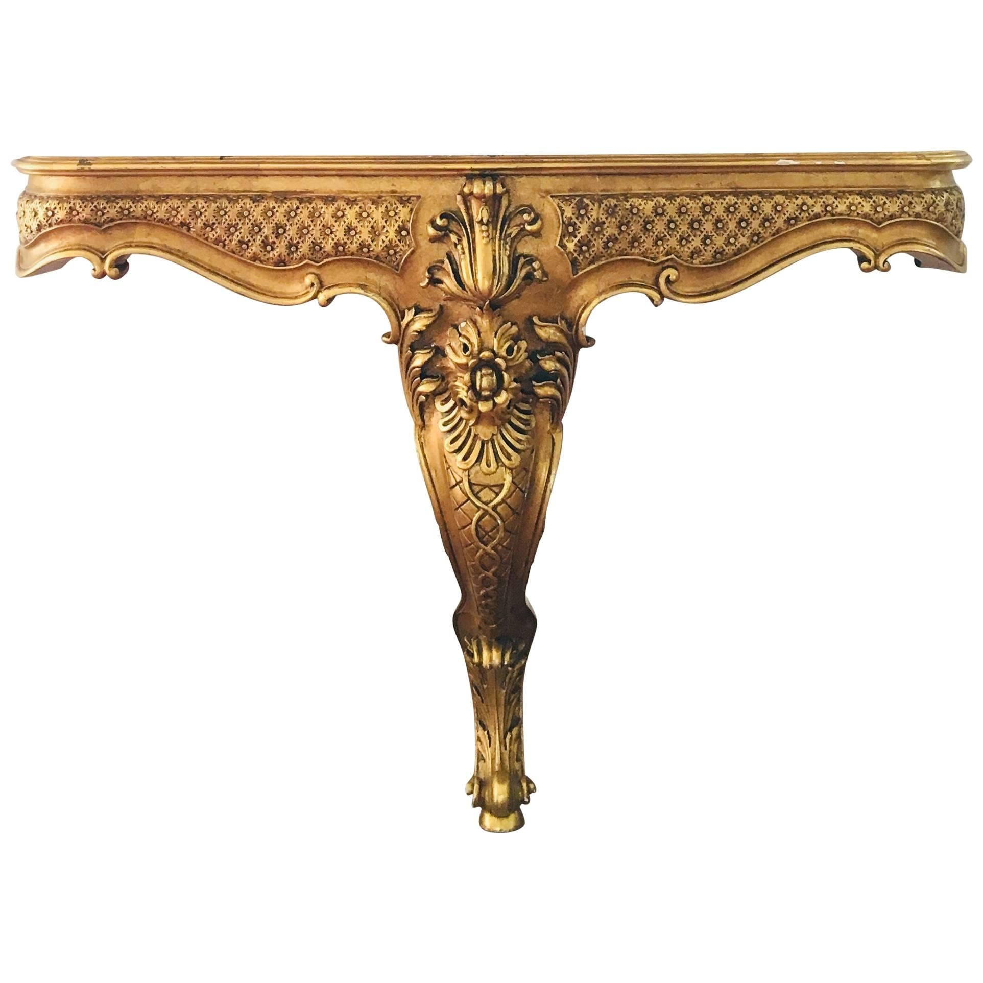 19th Century Giltwood Marble-Top Console Table