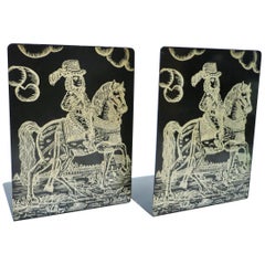 Pair of Bookends Horse Rider by Piero Fornasetti