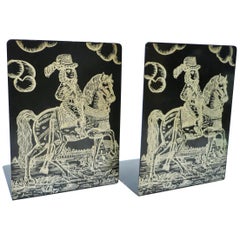Vintage Pair of Bookends Horse Rider by Piero Fornasetti