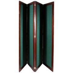 Regency Four Fold Mahogany Room Divider, Privacy Screen