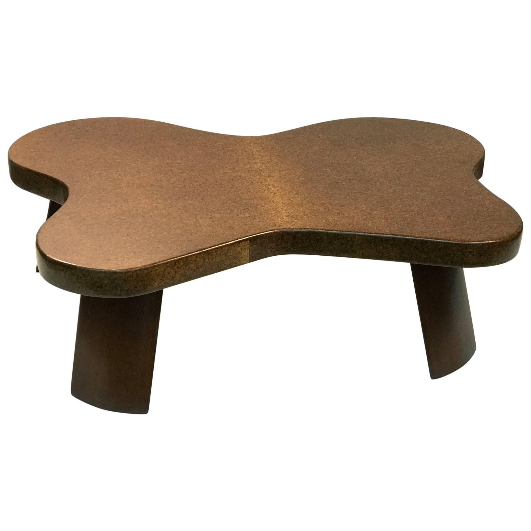 Mid-Century Modernist "Amoeba" Cork-Top Cocktail Table by Paul Frankl