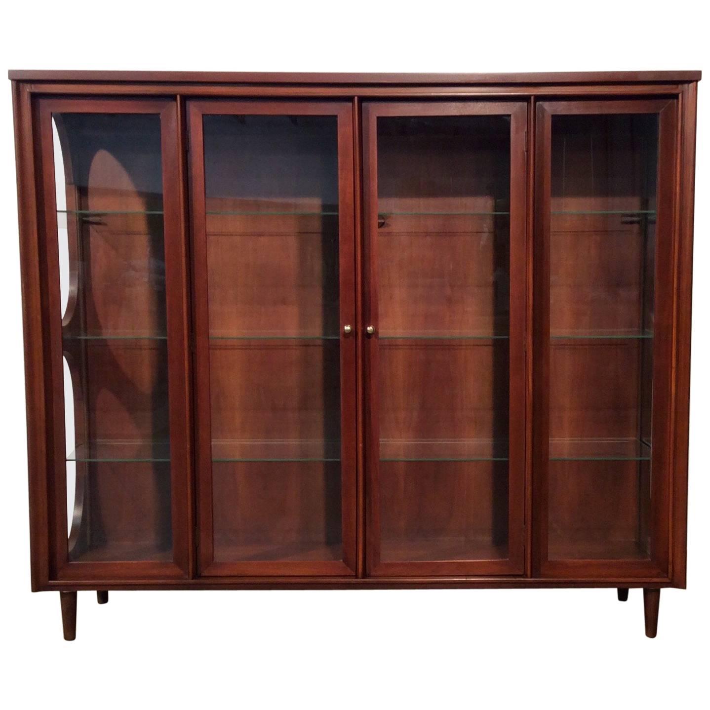 Mid-Century Modern Illuminated Display Cabinet on Pencil Legs by Kent Coffey