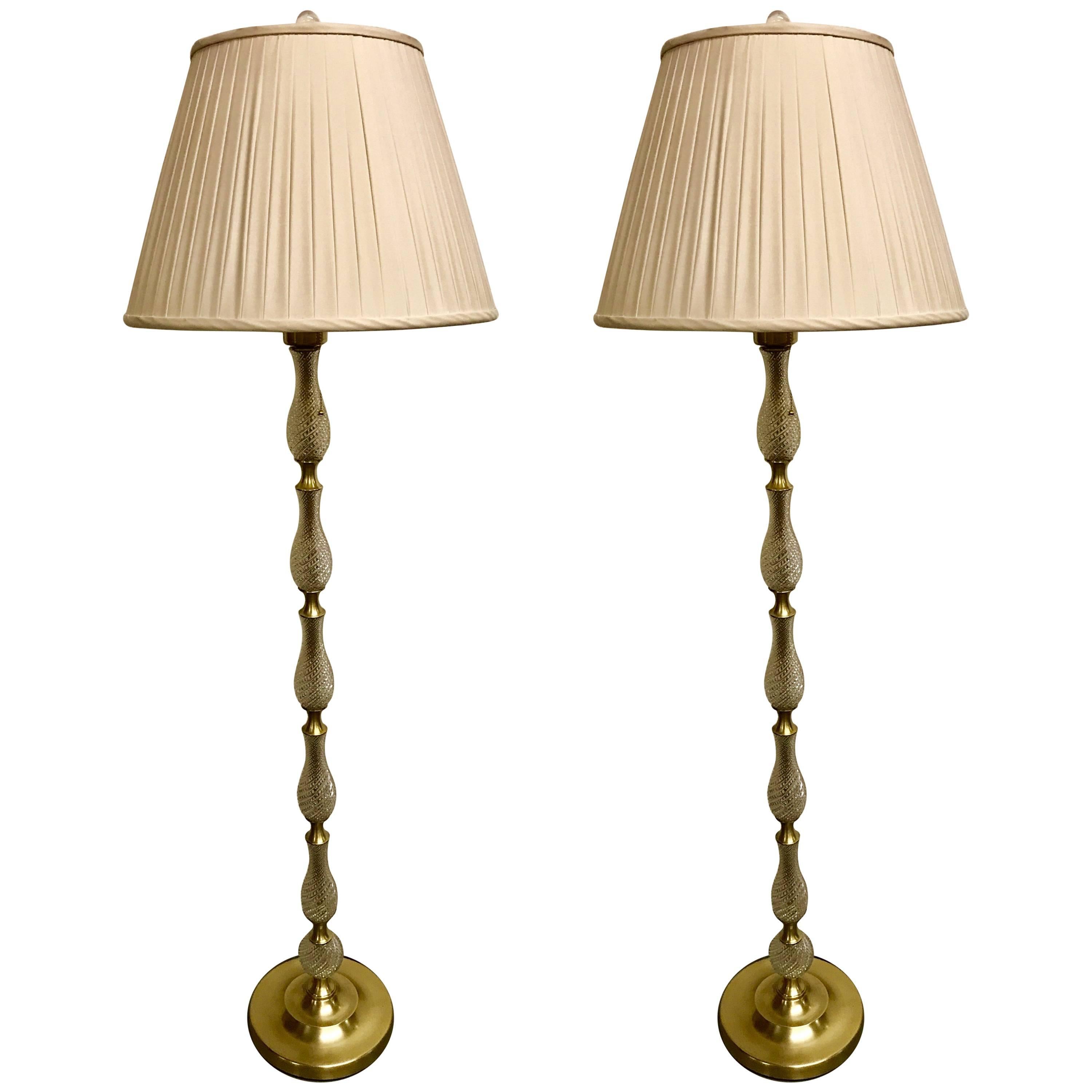 Pair of Carl Fagerlund for Orrefors Crystal Floor Lamps