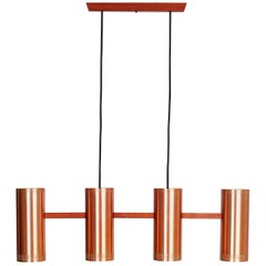 Jo Hammerborg Cylinder IV Copper Pendant for Fog & Mørup, 1960s, Denmark