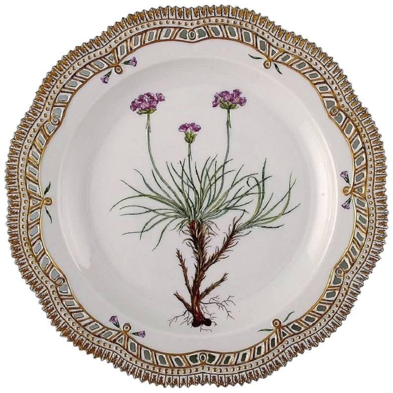 Royal Copenhagen Flora Danica, Round Dish or Dinner Plate with Pierced Border