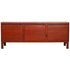 Nordiska Kompaniet Tambour Doors Teak Sideboard, Sweden, 1960s