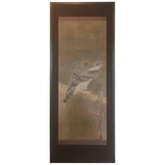 Japanese Screen Painting Falcon Three Total White Falcon Black Falcon Screen 1