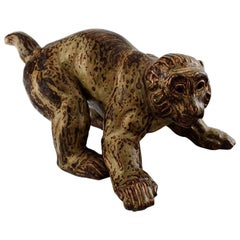 Large Royal Copenhagen Stoneware Number 20270 Crawling Monkey, Knud Kyhn