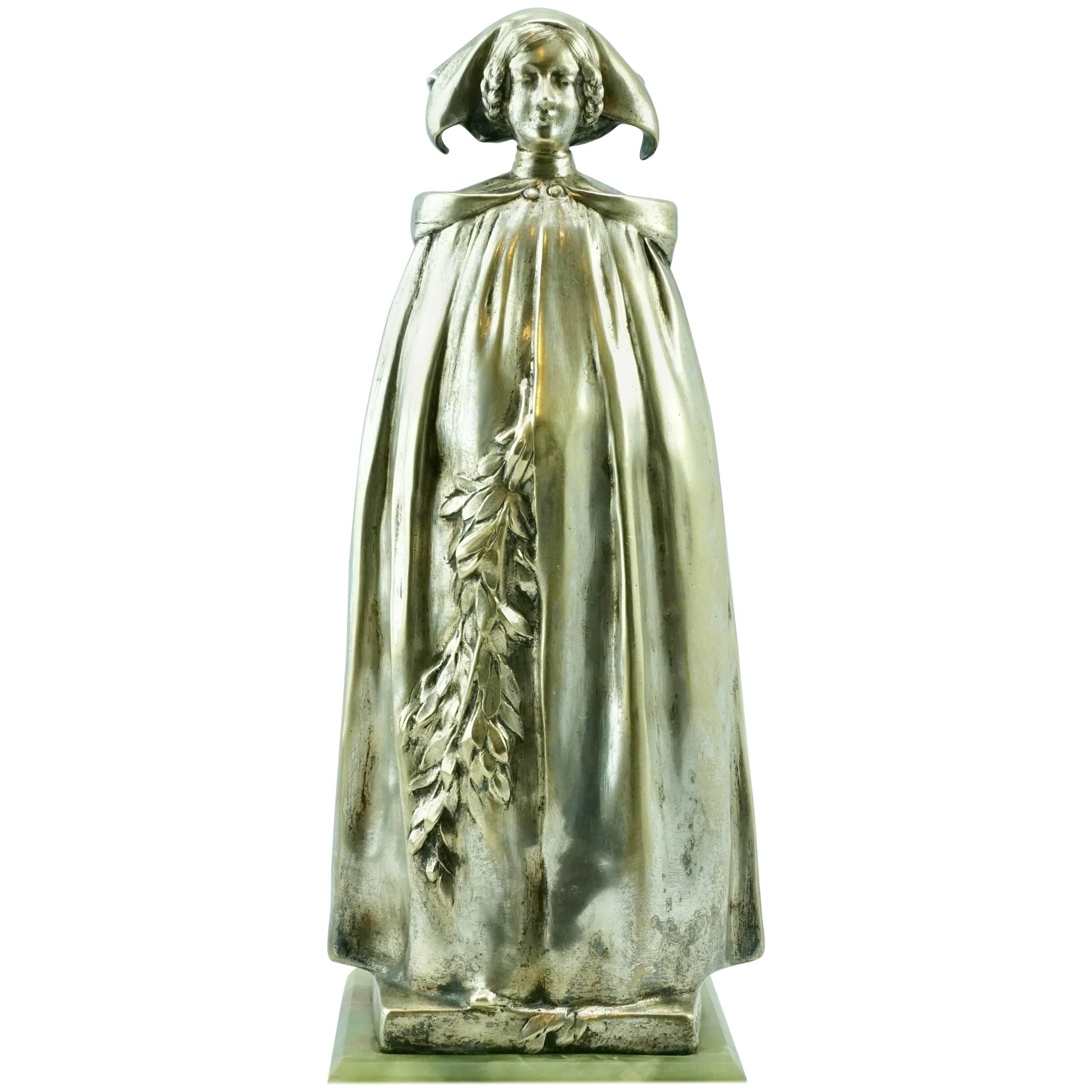 Leo Laporte Blairsy Art Nouveau Silver Overlay Bronze, 1903