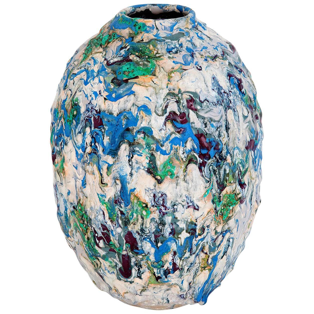 Contemporary Colourful Ceramic Vase von Morten Løbner Espenser, Kopenhagen, 2016 im Angebot