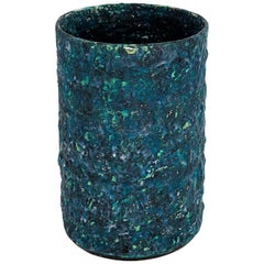 Morten Løbner Espersen Vaso contemporaneo in ceramica verde scuro e blu Modello "#1855"