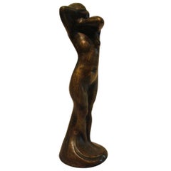 Antique Art Deco Shy Naked Women Bronze, Paperweight, Car Mascot, Hood Ornament