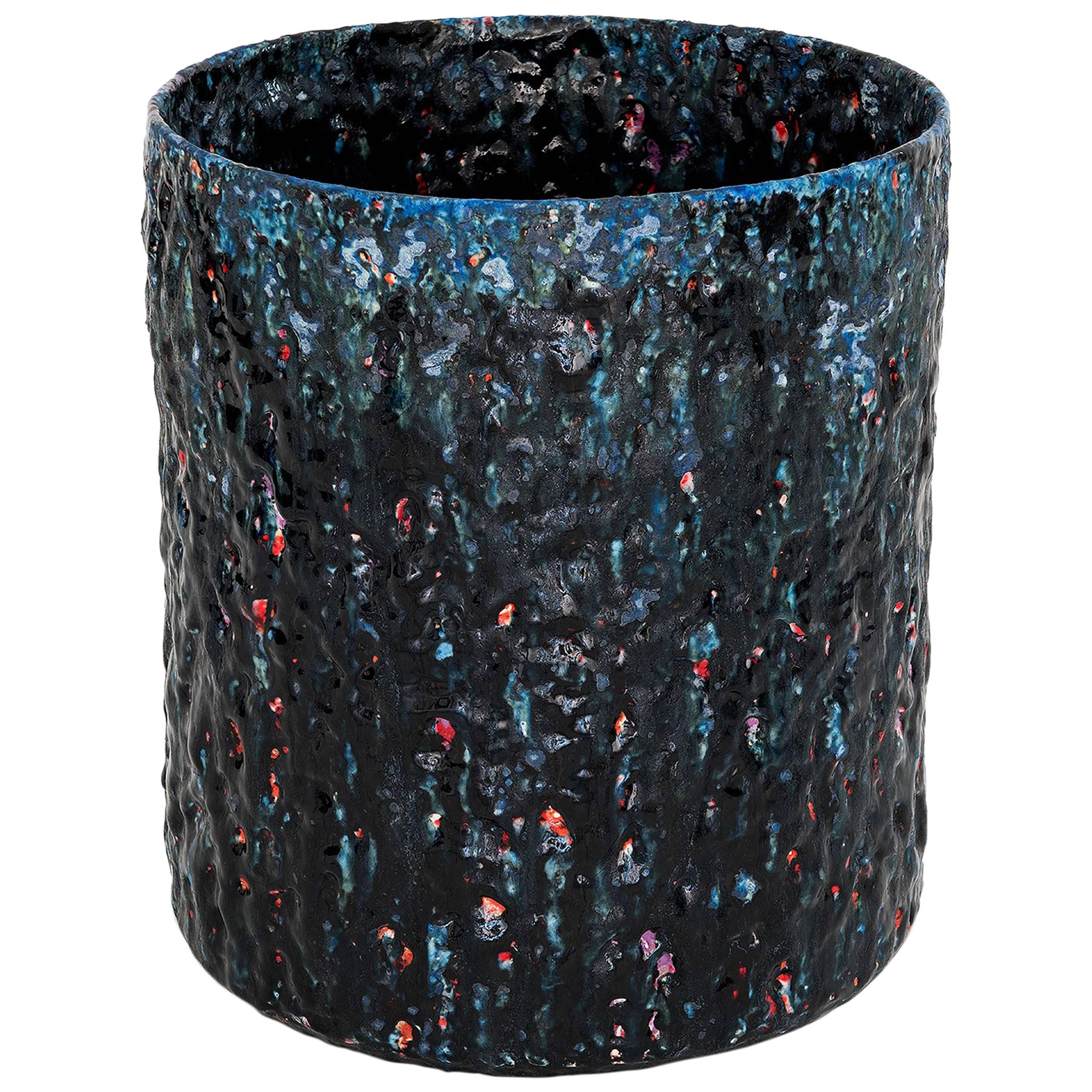 Ceramic Vase Model “#1855” by Morten Løbner Espersen Dark Blue Light Blue Red 