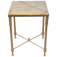 Vintage Maison Jansen Style Onyx Side Table