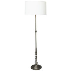 Patinated Silvered Brass Floor Lamp