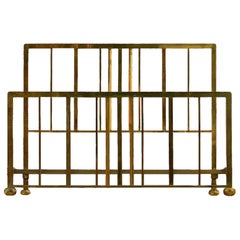 Art Deco Brass Bed US Queen or UK King Size, circa 1930