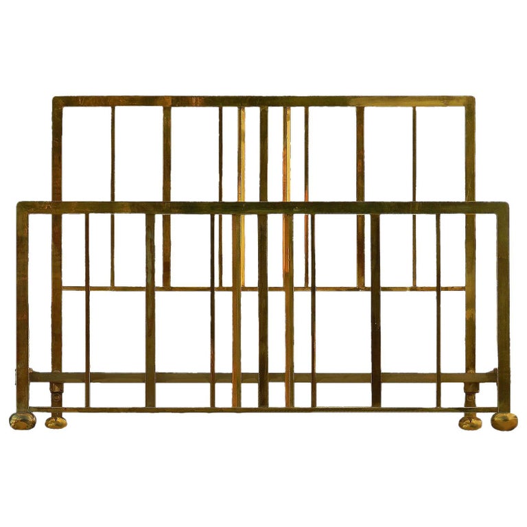 Art Deco Brass Bed US Queen or UK King Size, circa 1930 at 1stDibs