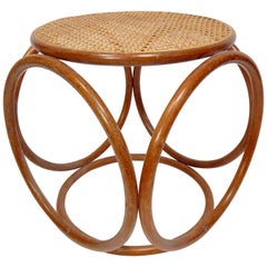 Thonet Bentwood and Cane Stool Ottoman