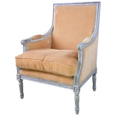 Französischer Louis XVI-Stil Gemalter Bergersessel