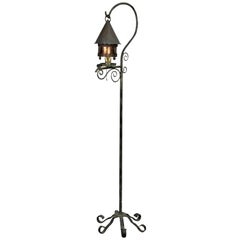 1920s Tudor Floor Lamp with Mica Lantern