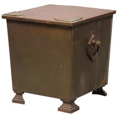 Antique Arts and Crafts Brass and Copper Coal Bin