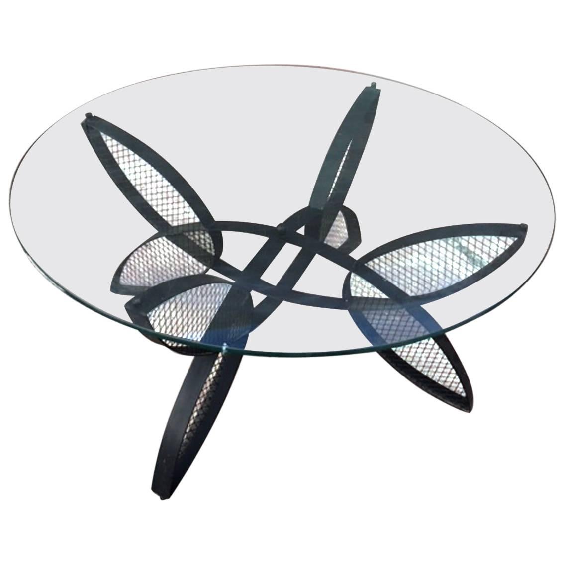 Maurizio Tempestrini Iron Butterfly Base Coffee Table for Salterini For Sale