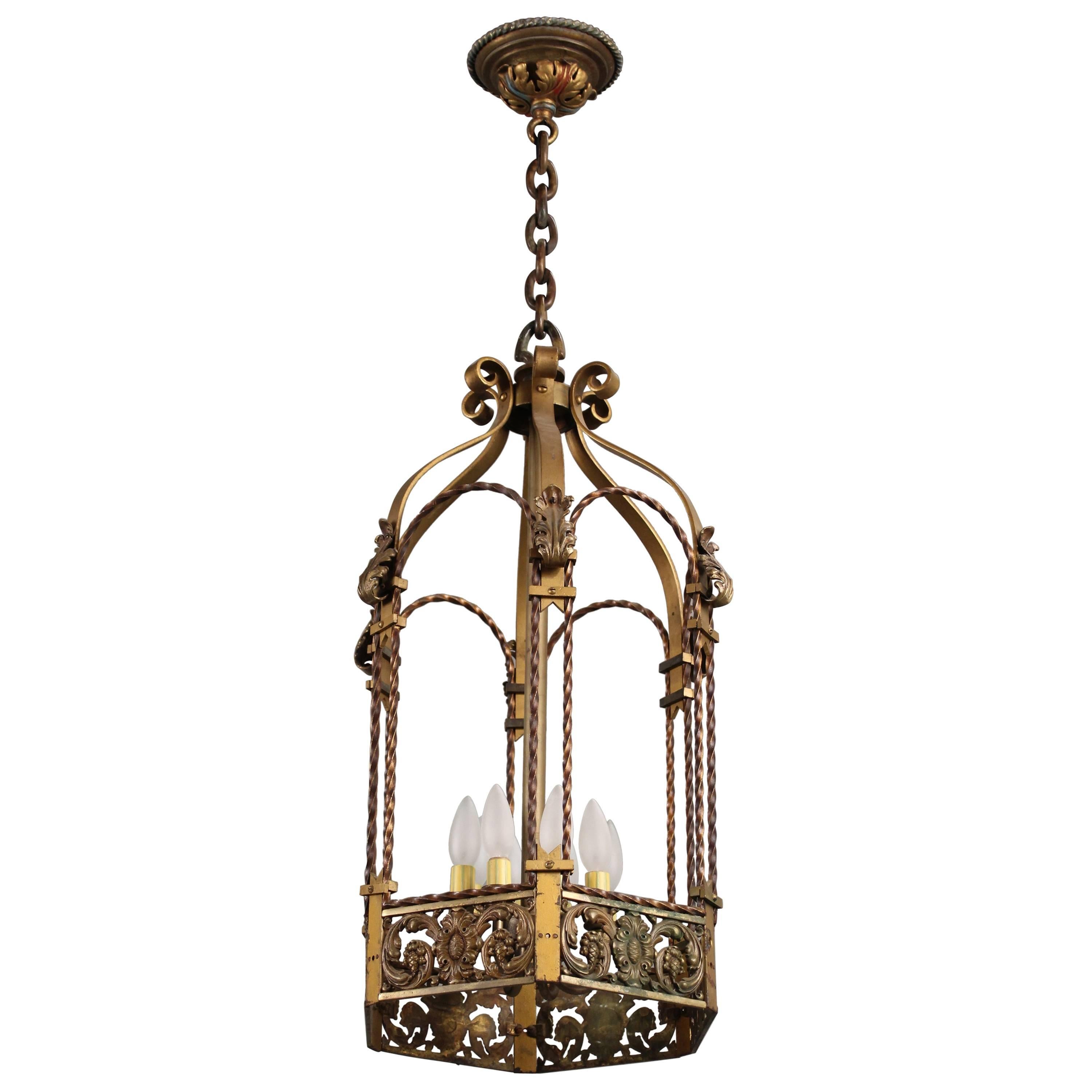 Large-Scale 1920s Spanish Revival Pendant For Sale