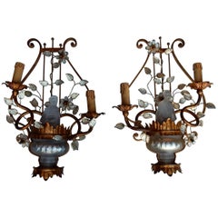 1970 Pair of Wall Lamp Deco Chinese in the Style of Maison Baguès