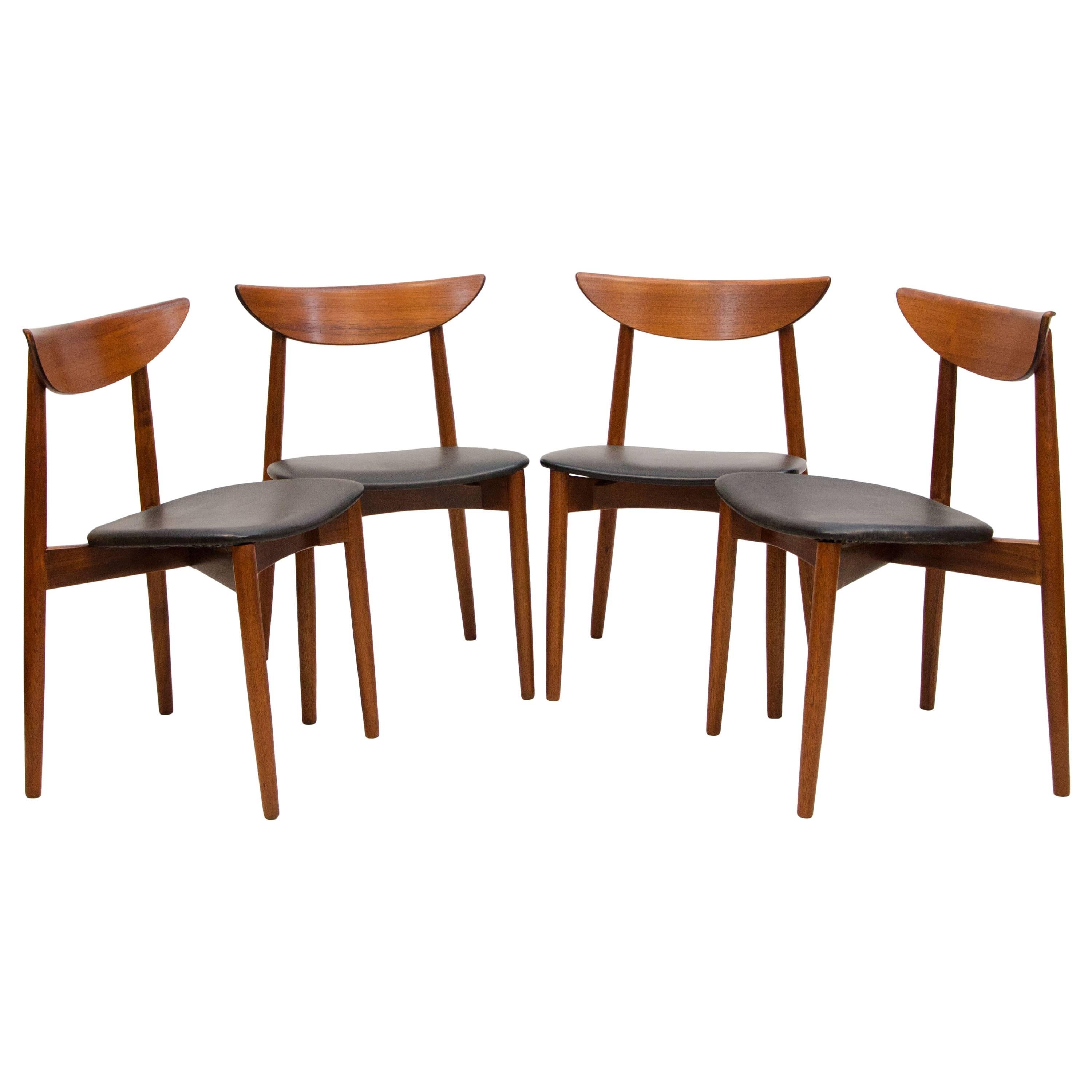Set of Four Danish Teak Dining Chairs by Harry Ostergaard for Moreddi
