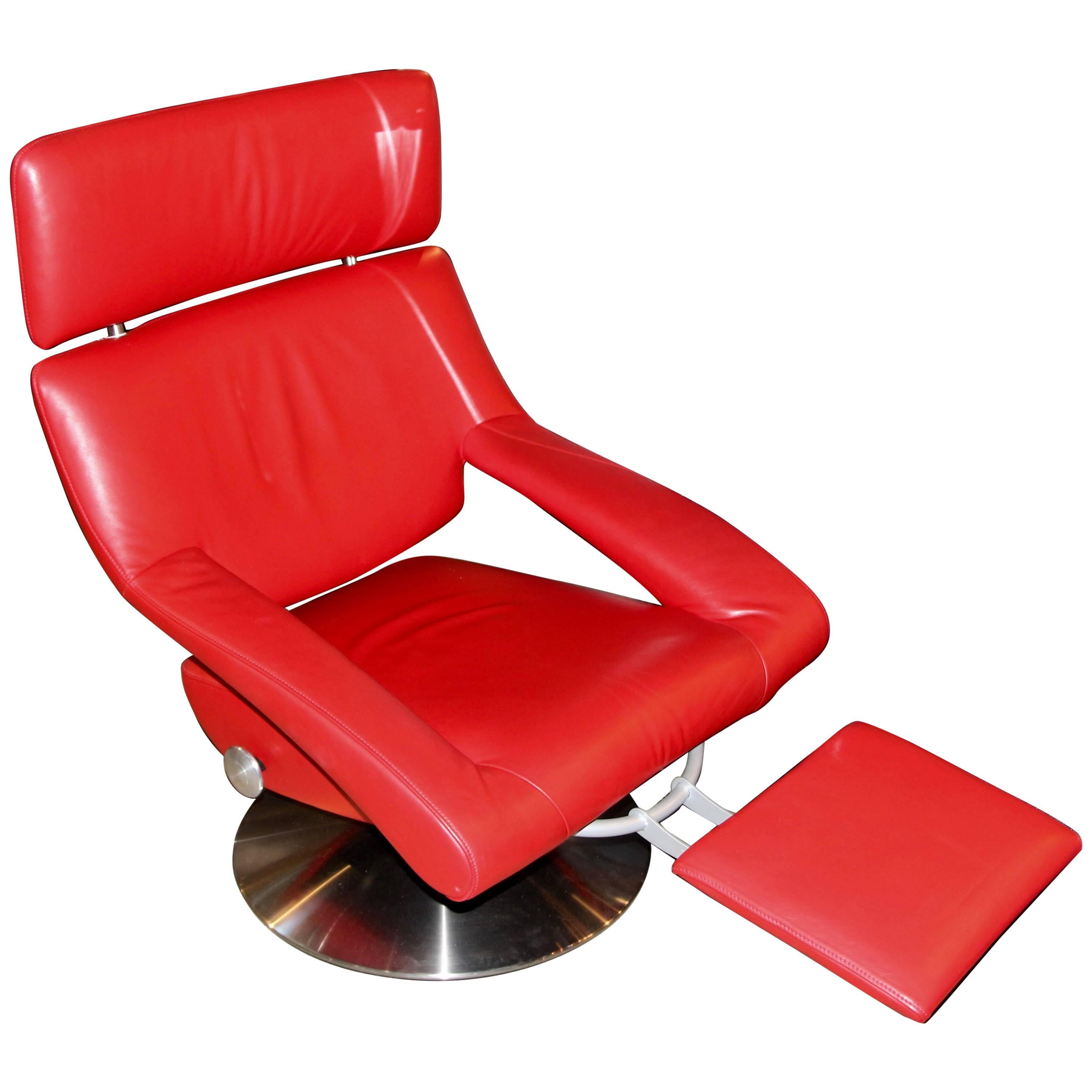 De Sede DS-255 Red Leather Recliner