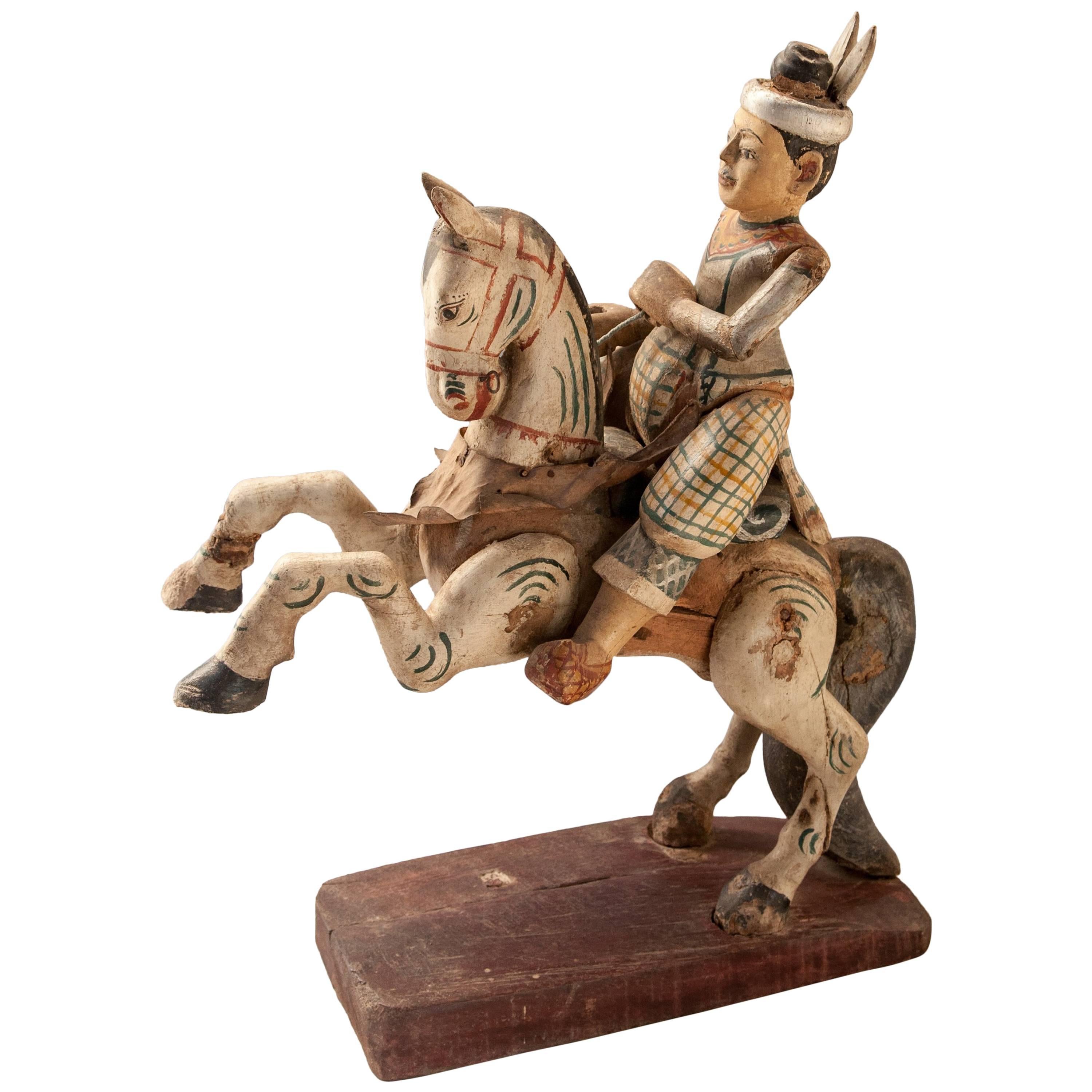 Wood Nat Spirit Figure Min Kyawzwa Burma, Early to Mid-20th Century