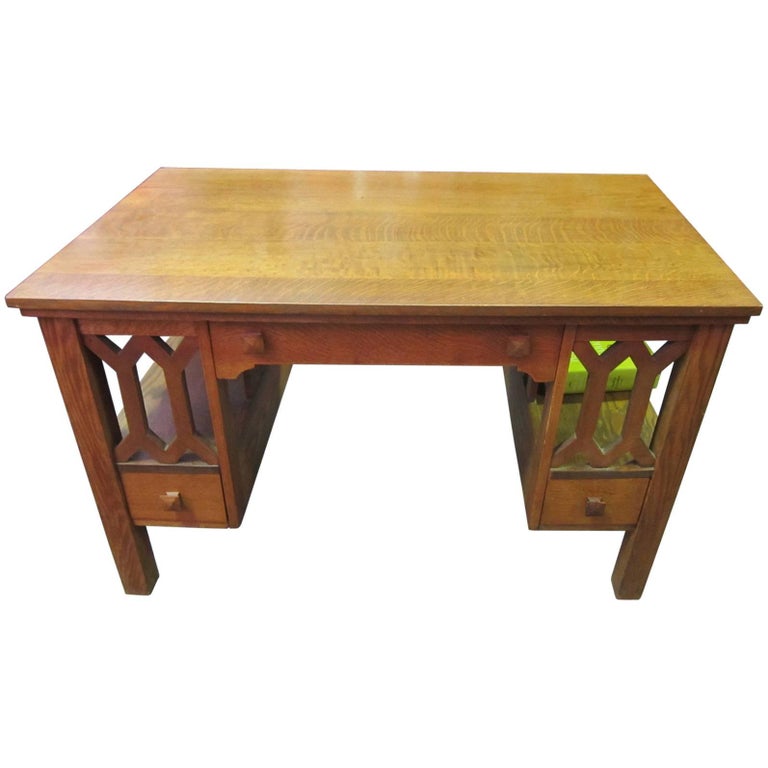 American Arts And Crafts Period Mission Oak Desk For At 1stdibs American Arts Crafts Period Mission Oak Desk For