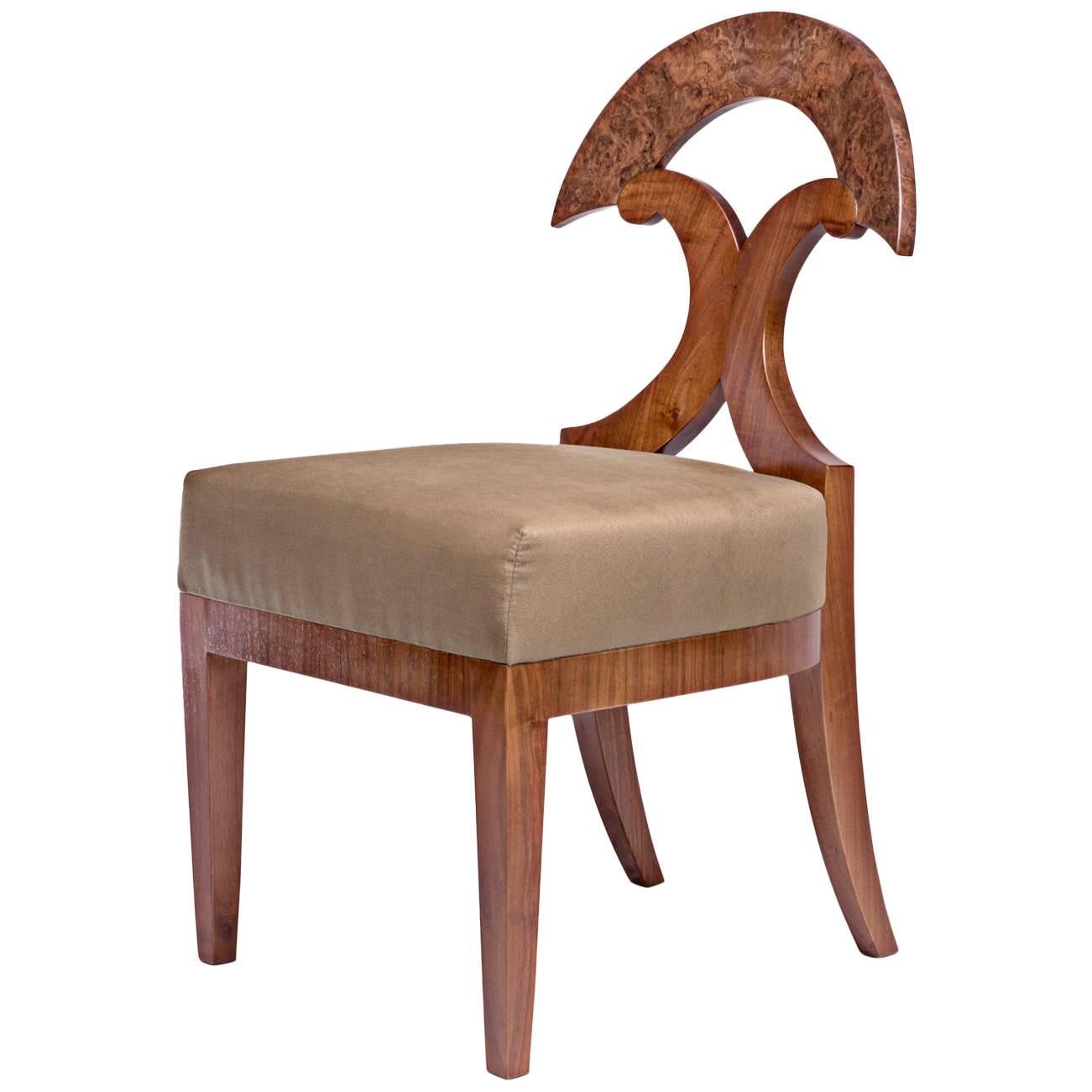 Biedermeier Style Yoke Back Side Chair by Gaisbauer Austria For Sale